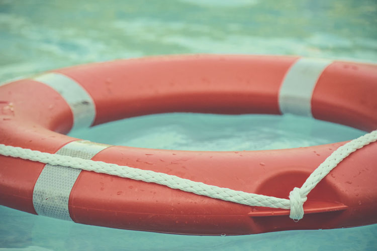 Lifesaver floating on water