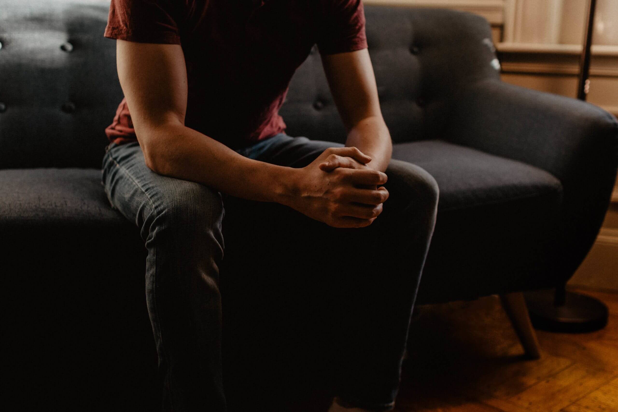 Image of a person on a couch during a therapy session