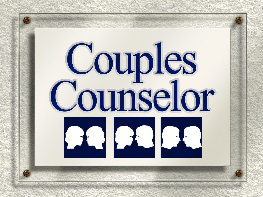Couples counseling wall sign